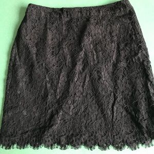 Banana Republic Black Lace Skirt Petite Size 12P